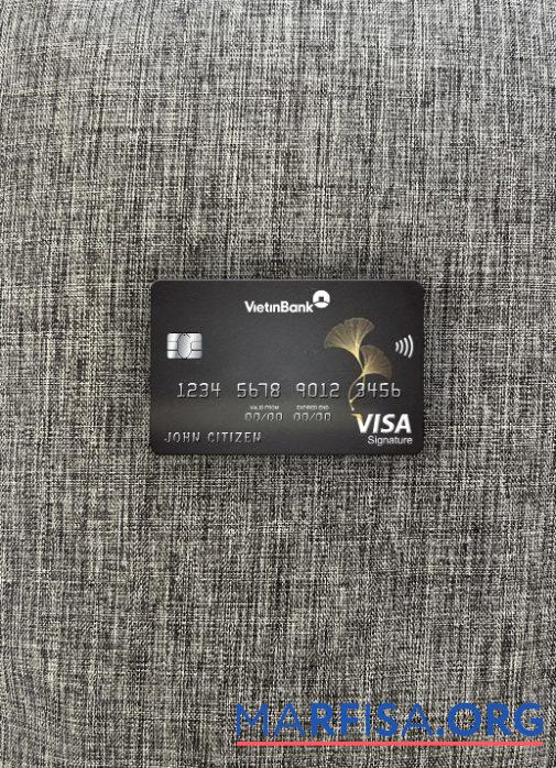 Blank Vietnam Vietinbank visa signature card photolook front sample